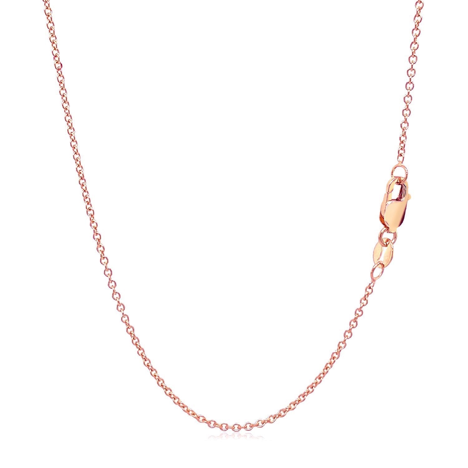 14k Rose Gold Round Cable Link Chain (1.25 mm) by Bids.com