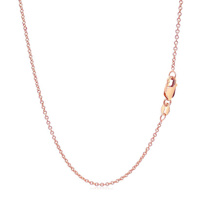 14k Rose Gold Round Cable Link Chain (1.25 mm) by Bids.com
