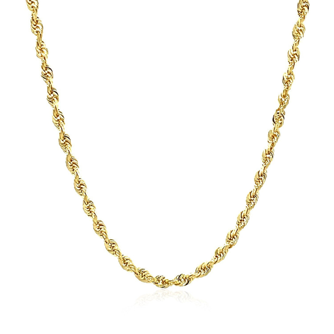 2.75mm 14k Yellow Gold Solid Diamond Cut Rope Chain by Bids.com