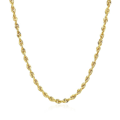 2.75mm 14k Yellow Gold Solid Diamond Cut Rope Chain by Bids.com