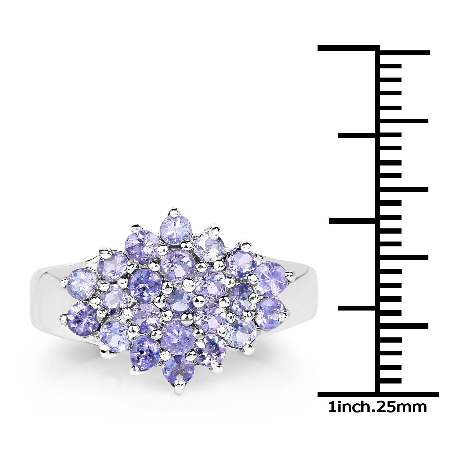 1.61 Carat Genuine Tanzanite .925 Sterling Silver Ring by Bids.com