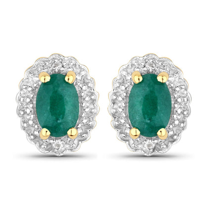 1.71 Carat Dyed Emerald and White Topaz .925 Sterling Silver Jewelry Set by Bids.com