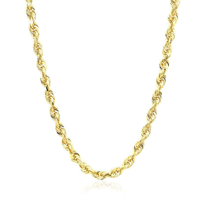 4.0mm 10k Yellow Gold Solid Diamond Cut Rope Chain by Bids.com