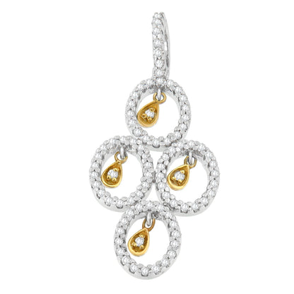 14K Two- Toned Gold 2/5 cttw Round Diamond Pendant Necklace (H-I, I1-I2) 