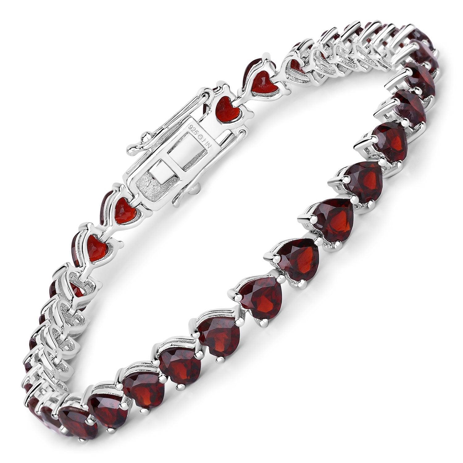 15.50 Carat Genuine Garnet .925 Sterling Silver Bracelet  DestGlow