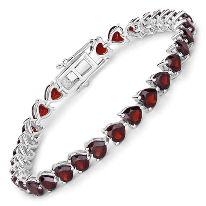 15.50 Carat Genuine Garnet .925 Sterling Silver Bracelet  DestGlow