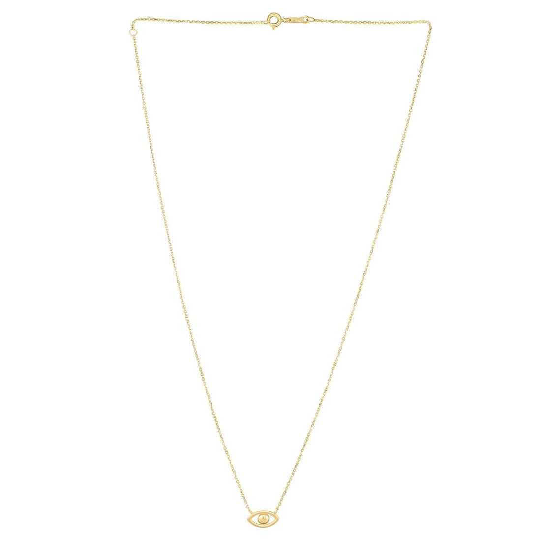 14k Yellow Gold Pearl Evil Eye Necklace  DestGlow