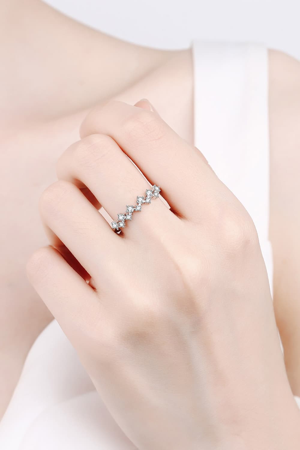 Sparkala™ Rhodium-Plated Half-Eternity Ring by Sparkala