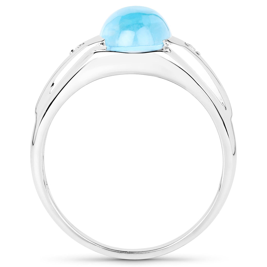 3.67 Carat Genuine Swiss Blue Topaz and White Topaz .925 Sterling Silver Ring by Bids.com