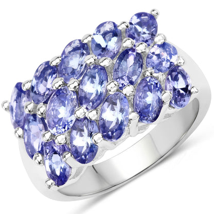 3.75 Carat Genuine Tanzanite .925 Sterling Silver Ring by Bids.com