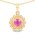 0.59 Carat Genuine Ruby and White Diamond 14K Yellow Gold Pendant by Bids.com