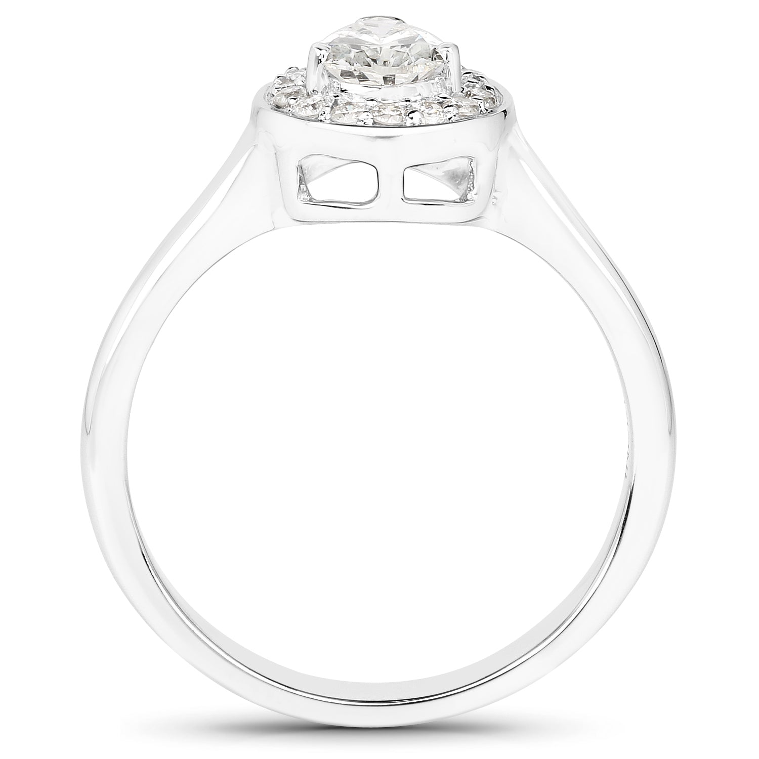 14K White Gold 0.64 Carat Genuine White Diamond Ring by Bids.com