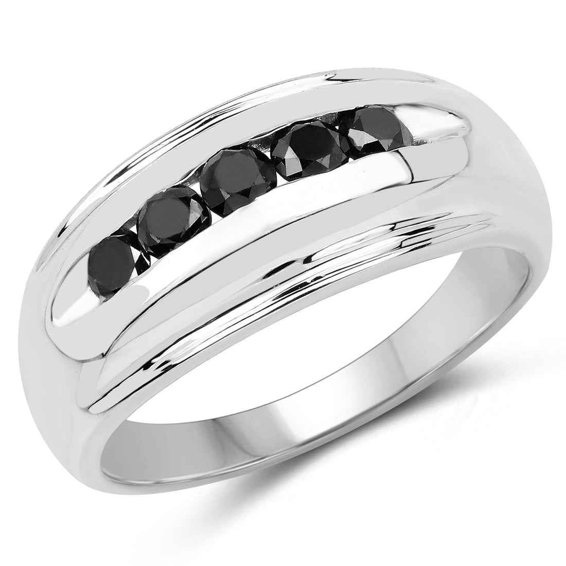 0.50 Carat Genuine Black Diamond .925 Sterling Silver Ring by Bids.com
