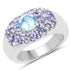 2.78 Carat Genuine Blue Topaz and Tanzanite .925 Sterling Silver Ring by Bids.com
