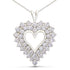 925 Sterling Silver 4.0 Cttw Diamond Two Row Open Heart 18" Pendant Necklace (I-J Color, I2-I3 Clarity) by Bids.com