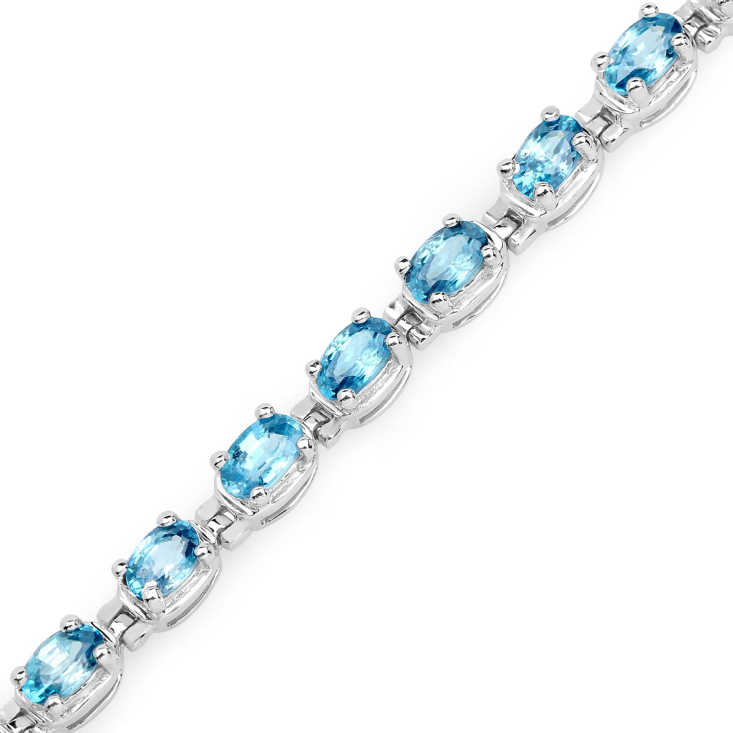 7.92 Carat Genuine Blue Zircon .925 Sterling Silver Bracelet by Bids.com