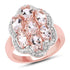 3.06 Carat Genuine Morganite and White Diamond .925 Sterling Silver Ring by Bids.com