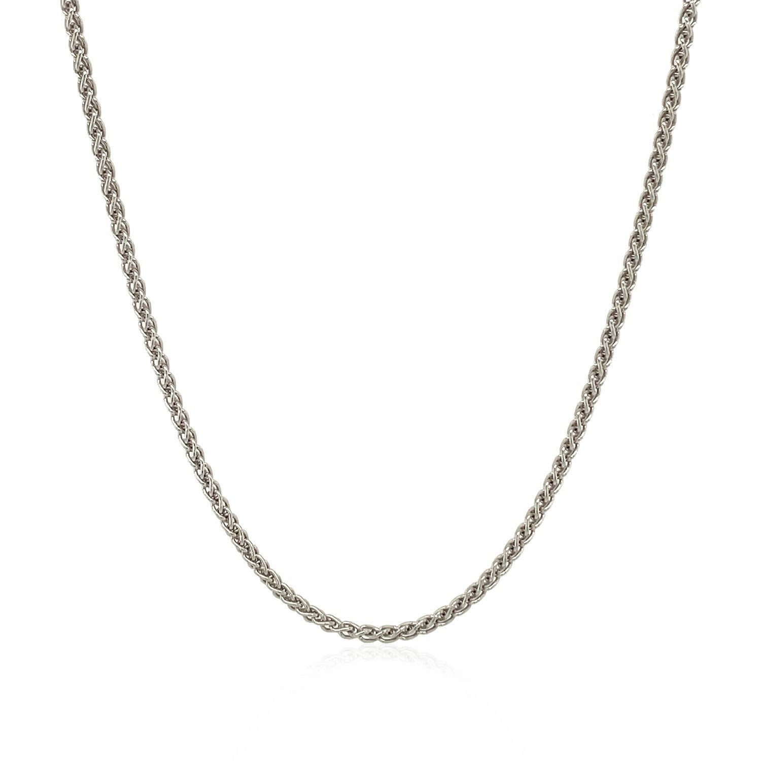 Sterling Silver Rhodium Plated Wheat Chain 1.3mm by Bids.com
