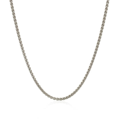 Sterling Silver Rhodium Plated Wheat Chain 1.3mm by Bids.com