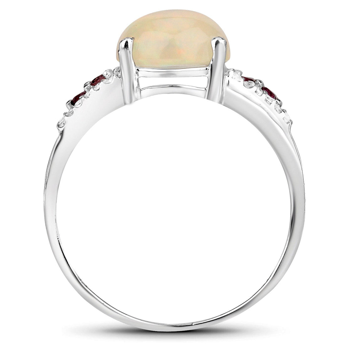 2.05 Carat Genuine Ethiopian Opal, Pink Tourmaline and White Topaz .925 Sterling Silver Ring by Bids.com