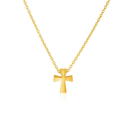 14k Yellow Gold with Cross Pendant  DestGlow
