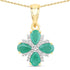 1.63 Carat Genuine Emerald and White Topaz .925 Sterling Silver Pendant  DestGlow