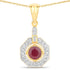 1.57 Carat Genuine Ruby and White Zircon .925 Sterling Silver Pendant  DestGlow