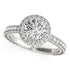 14k White Gold Milgrain Border Diamond Pave Engagement Ring (1 1/2 cttw) by Bids.com