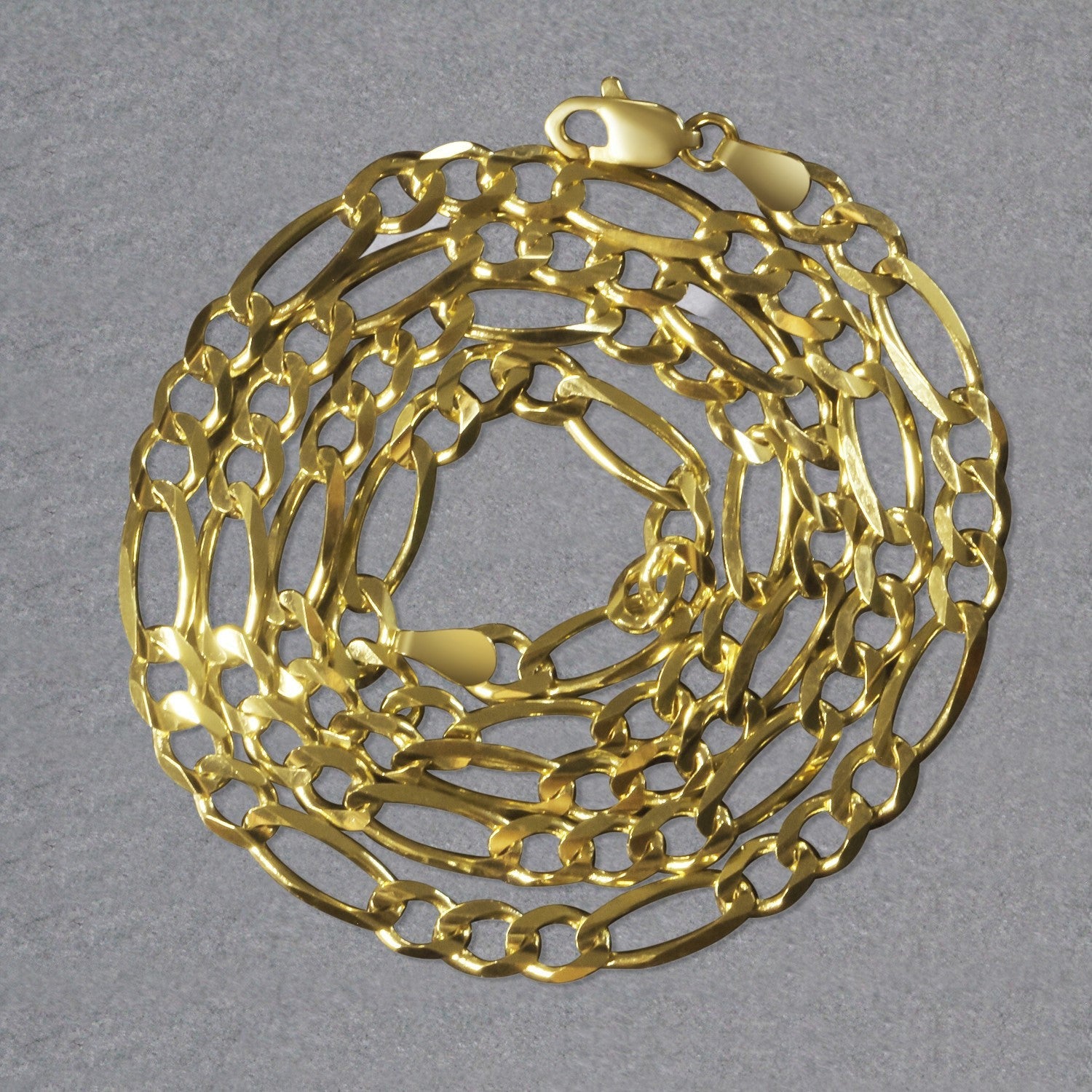 10K Yellow Gold Solid Figaro Chain (4.50 mm) by Bids.com