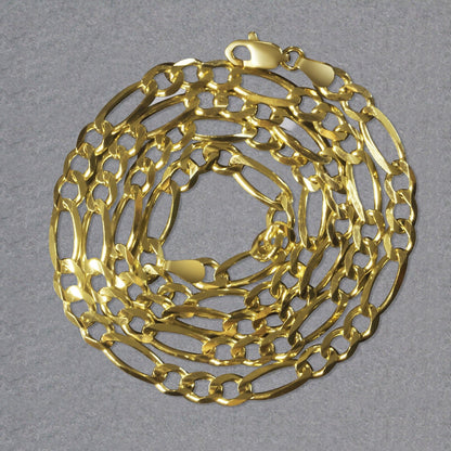 10K Yellow Gold Solid Figaro Chain (4.50 mm) by Bids.com