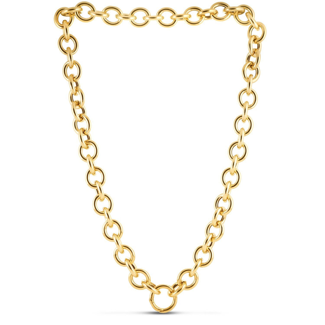 14k Yellow Gold Round Link Chain Necklace by Bids.com