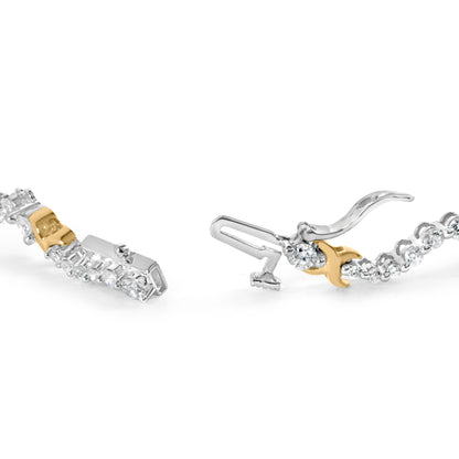 10K Two-Tone 2.00 Cttw Diamond "X" and Wave Link Bracelet (H-I Color, I1-I2 Clarity) - 7" Inches by Bids.com