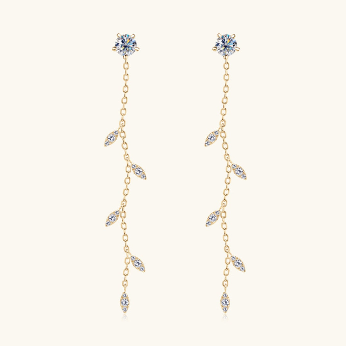 1.38 Carat Sparkala™ Pure Sterling Silver Leaf Earrings by Sparkala