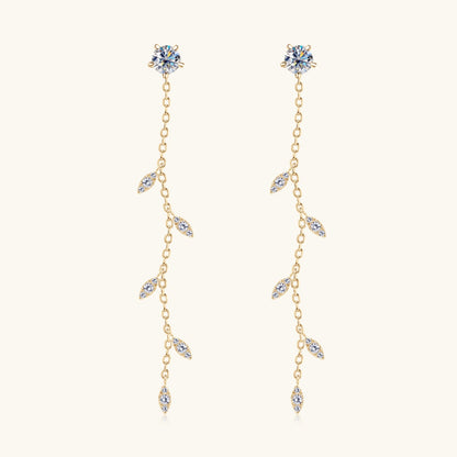 1.38 Carat Sparkala™ Pure Sterling Silver Leaf Earrings - DestGlow