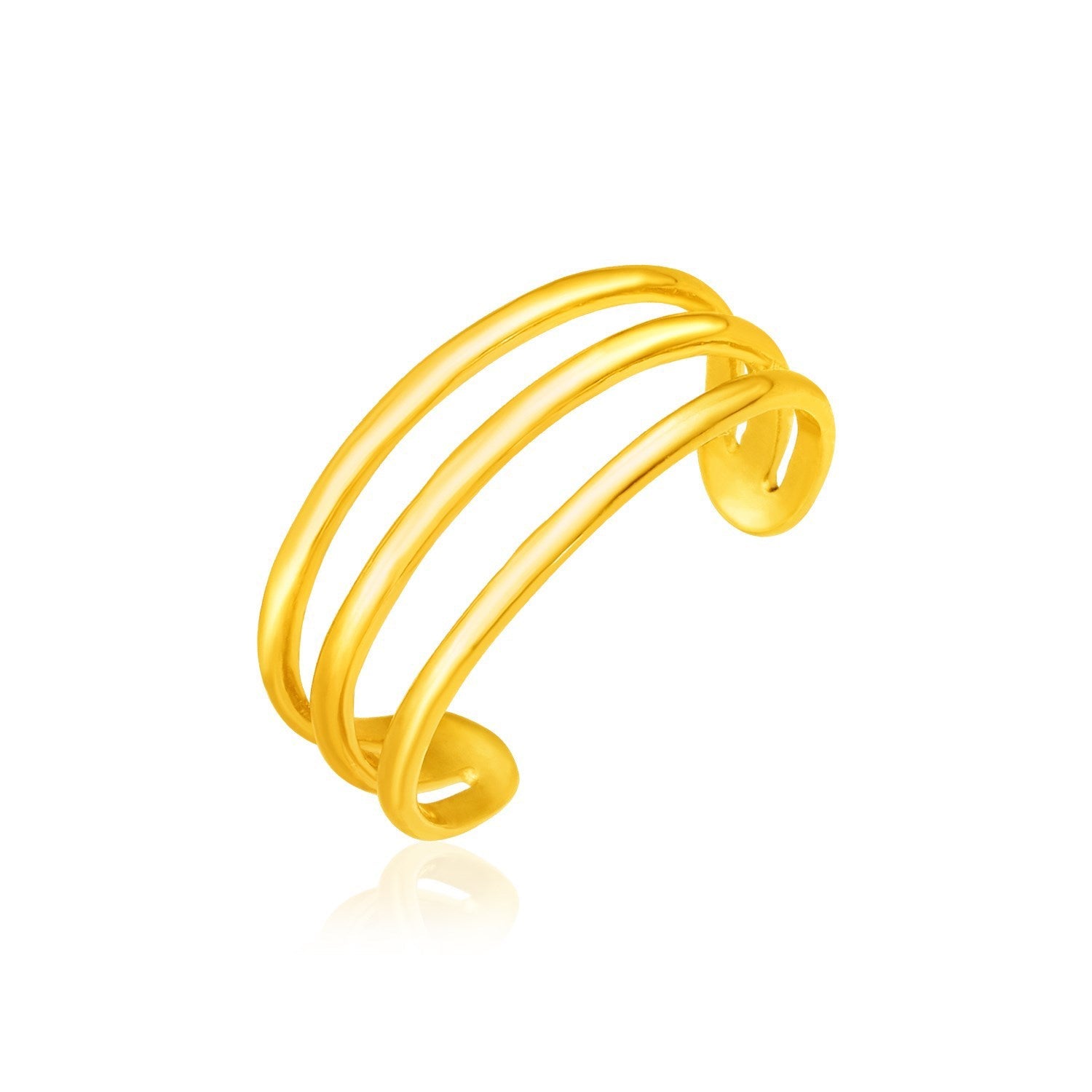 14k Yellow Gold Three Bar Toe Ring by Bids.com