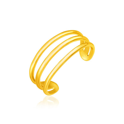 14k Yellow Gold Three Bar Toe Ring by Bids.com