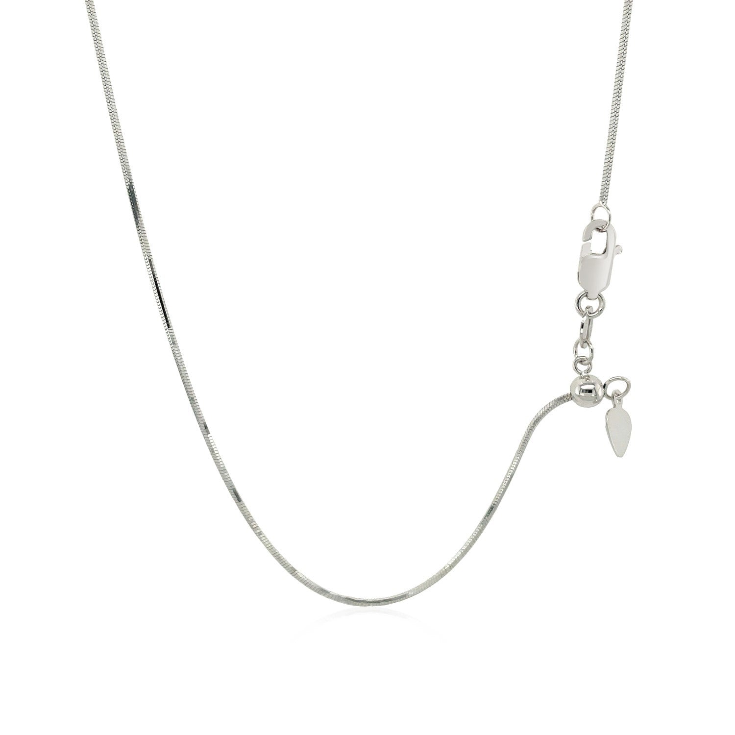 14k White Gold Adjustable Snake Chain 0.85mm by Bids.com