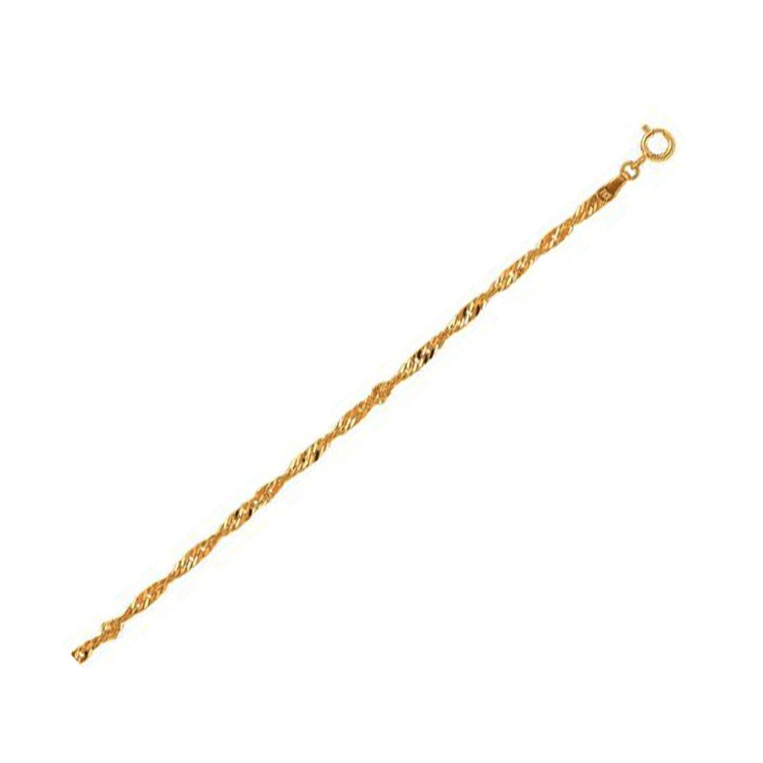 10k Yellow Gold Singapore Bracelet (2.20 mm)  DestGlow