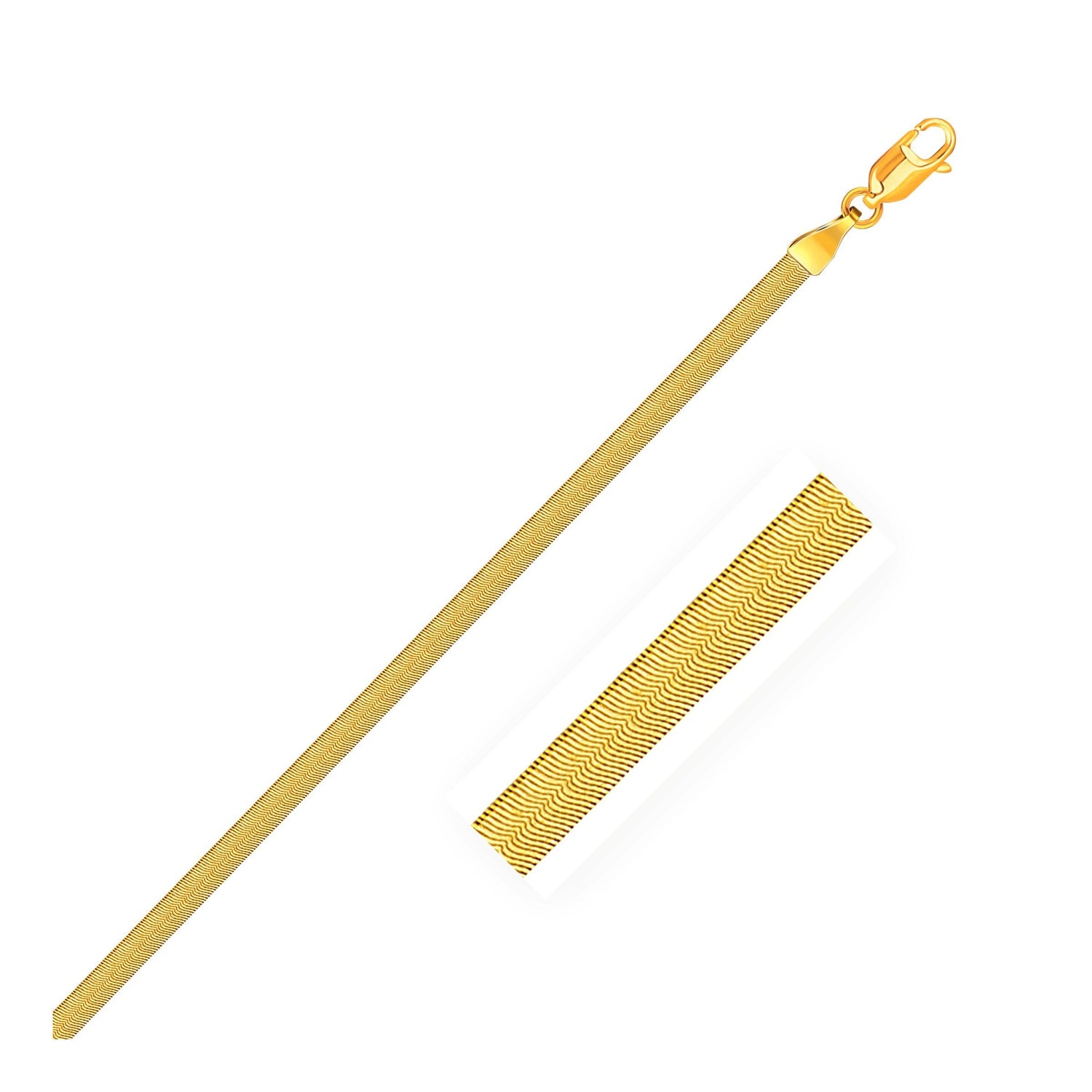 1.5mm 14k Yellow Gold Super Flex Herringbone Anklet by Bids.com