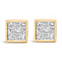 14K Yellow Gold 1.0 Cttw Princess Cut Diamond Composite Stud Earrings with Screw Backs (J-K Color, SI1-SI2 Clarity) by Bids.com