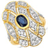 1.54 Carat Genuine Blue Sapphire and White Diamond .925 Sterling Silver Ring by Bids.com