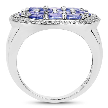 1.70 Carat Genuine Tanzanite .925 Sterling Silver Ring by Bids.com