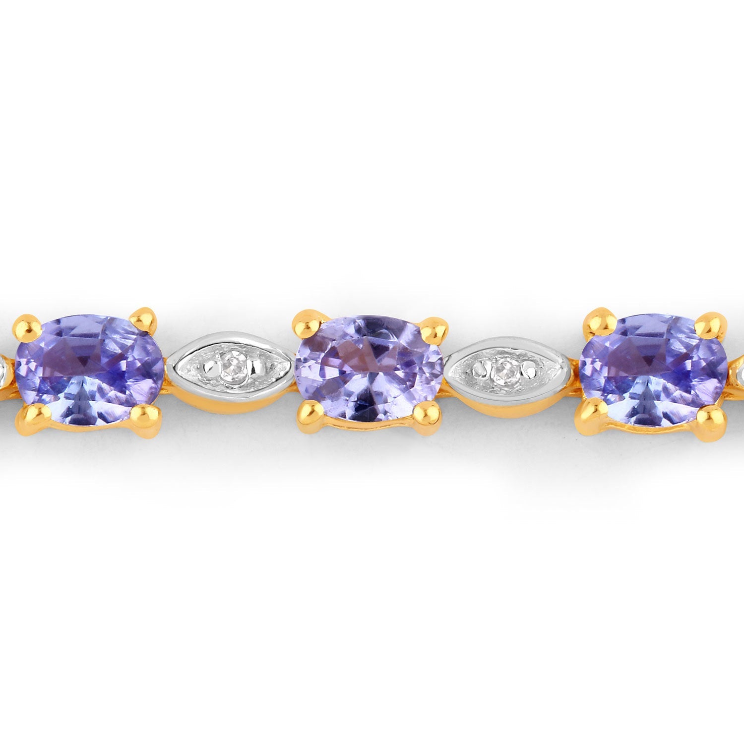 1.56 Carat Genuine Tanzanite and White Diamond .925 Sterling Silver Bracelet by Bids.com
