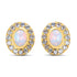 14K Yellow Gold Plated 2.01 Carat Genuine Ethiopian Opal and Tanzanite .925 Sterling Silver Earrings  DestGlow