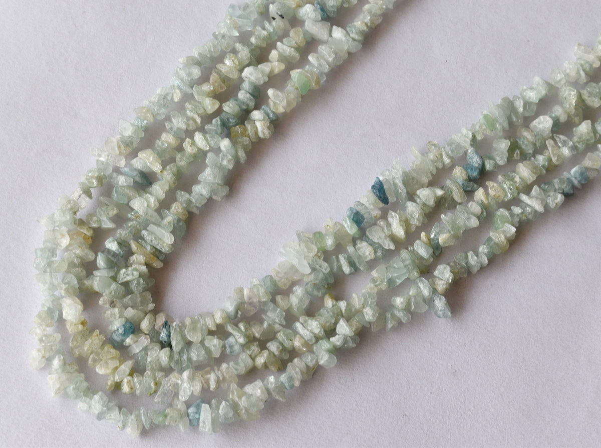 Uncut Raw Amazonite Crystal Chip Beads for Necklace (Alignment Of Chakra and Trust)  DestGlow