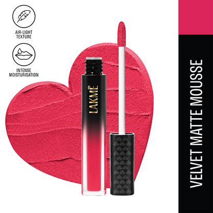 Lakme Xtraordin-Airy Velvet Matte Lip Mousse - Perfect Match Pink