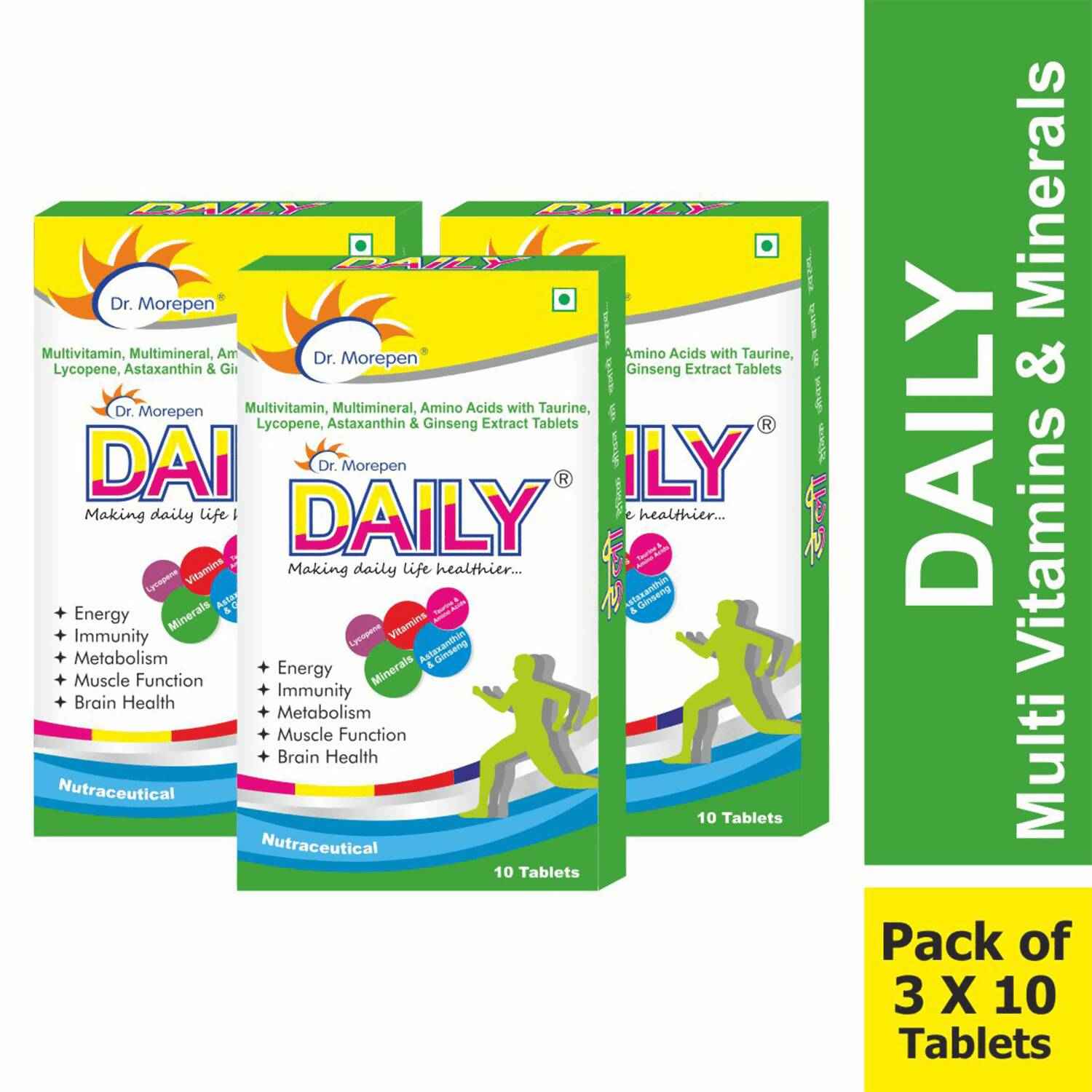 Dr. Morepen Daily Multivitamin Tablets for Women &amp; Men, Multivitamins &amp; Minerals Supplement