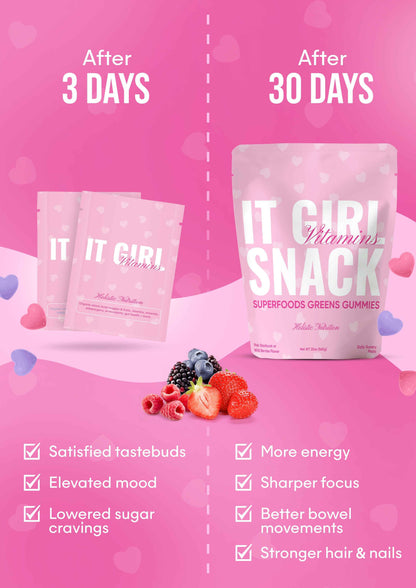 It Girl Snack - Superfoods Greens Gummies in Pink Starburst Flavor