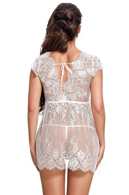 Lacy Cap Sleeve Babydoll