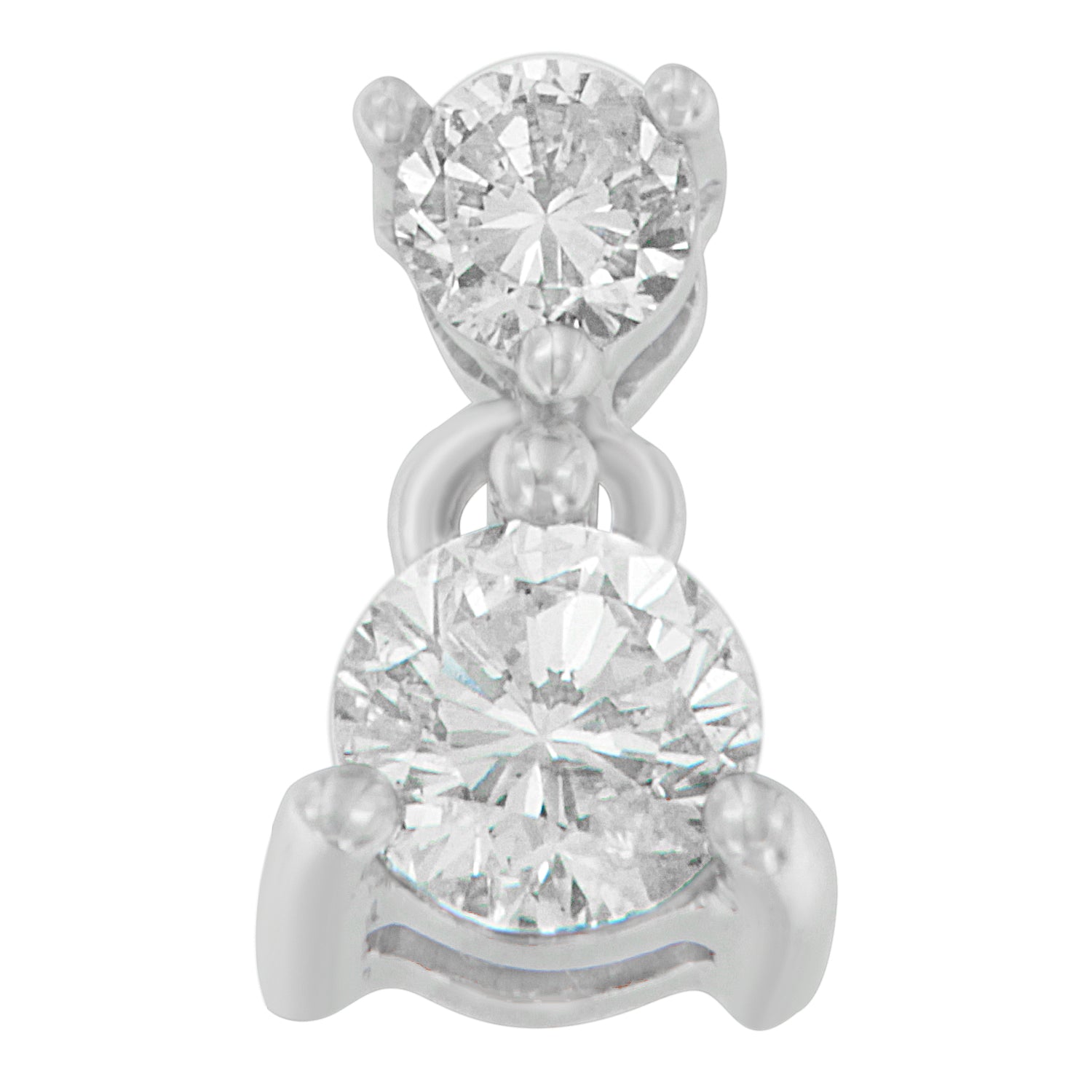 14K White Gold 1/2 cttw Round Cut Diamond Pendant Necklace (I-J, I1-I2) by Bids.com